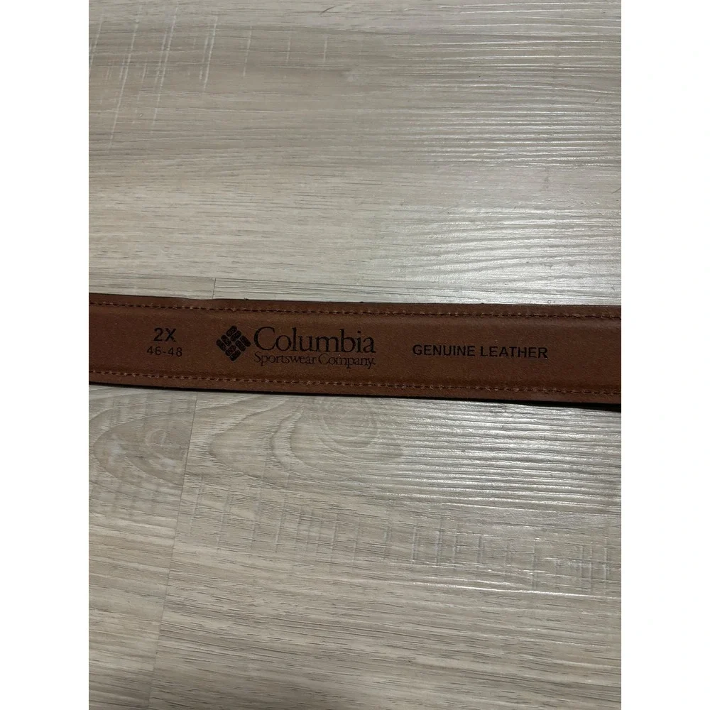 Columbia Mens Brown Genuine Leather Belt Size 2X 46-48 17CO02A9